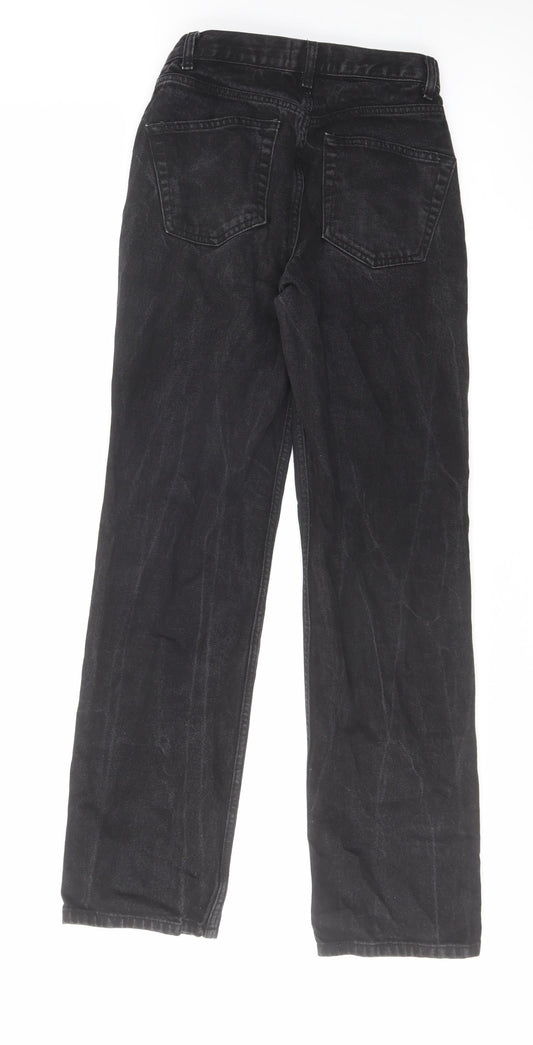 ASOS Womens Black Cotton Straight Jeans Size 26 in L32 in Regular Button