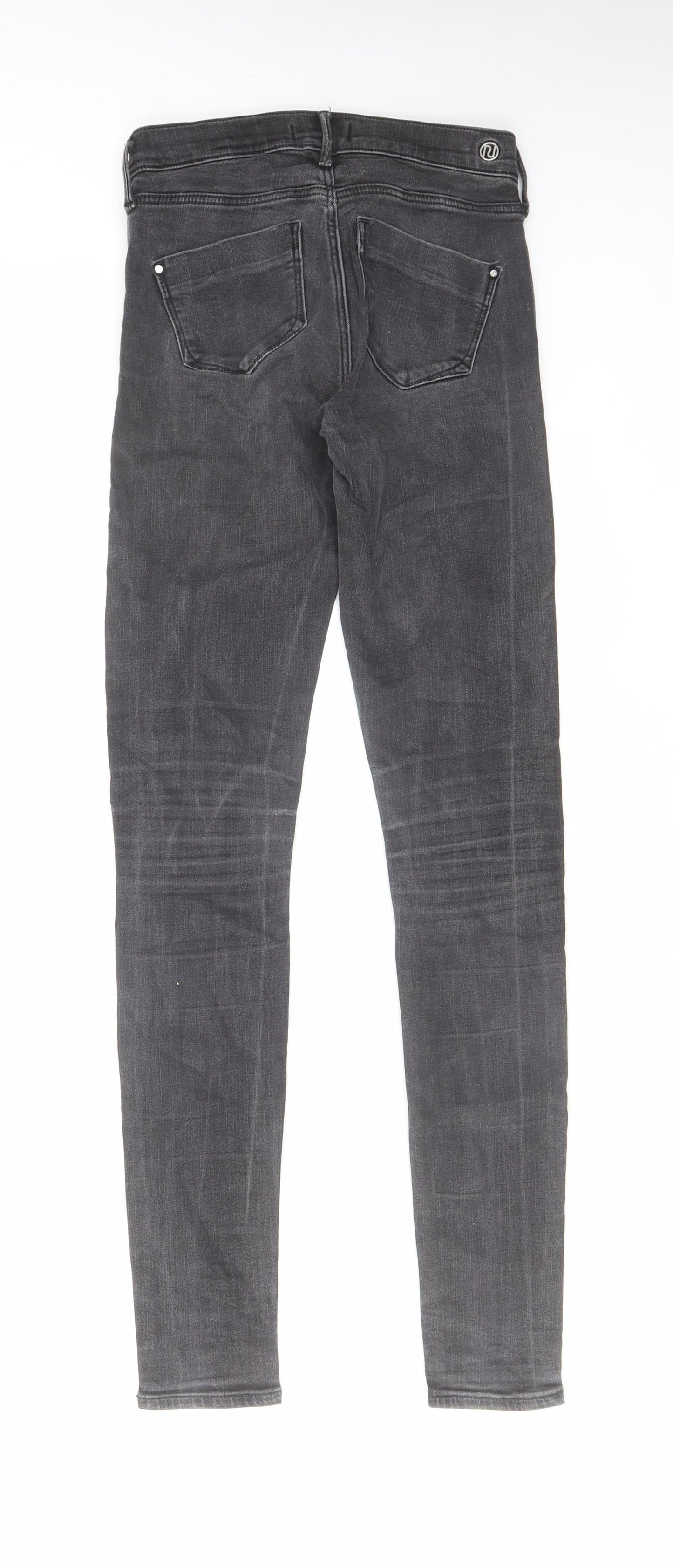 River Island Womens Grey Cotton Skinny Jeans Size 6 L29 in Regular Zip