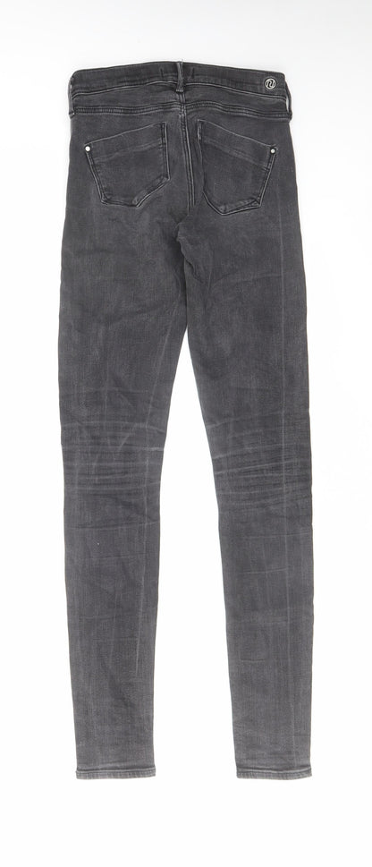 River Island Womens Grey Cotton Skinny Jeans Size 6 L29 in Regular Zip