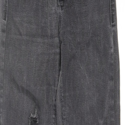 River Island Womens Grey Cotton Skinny Jeans Size 6 L29 in Regular Zip