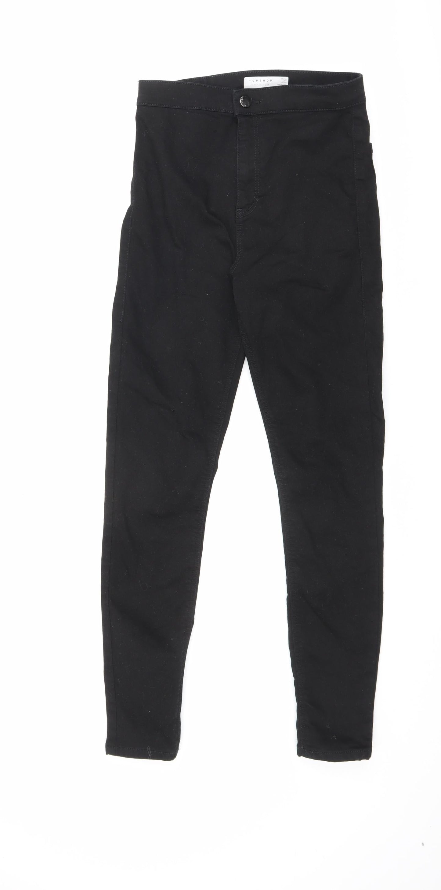 Topshop Womens Black Cotton Skinny Jeans Size 28 in L32 in Regular Zip