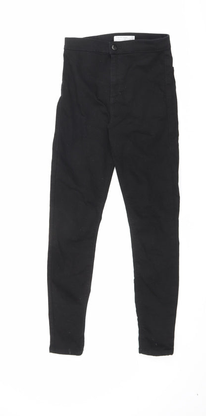 Topshop Womens Black Cotton Skinny Jeans Size 28 in L32 in Regular Zip