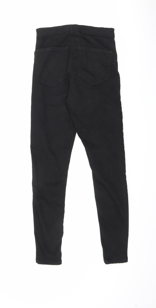 Topshop Womens Black Cotton Skinny Jeans Size 28 in L32 in Regular Zip