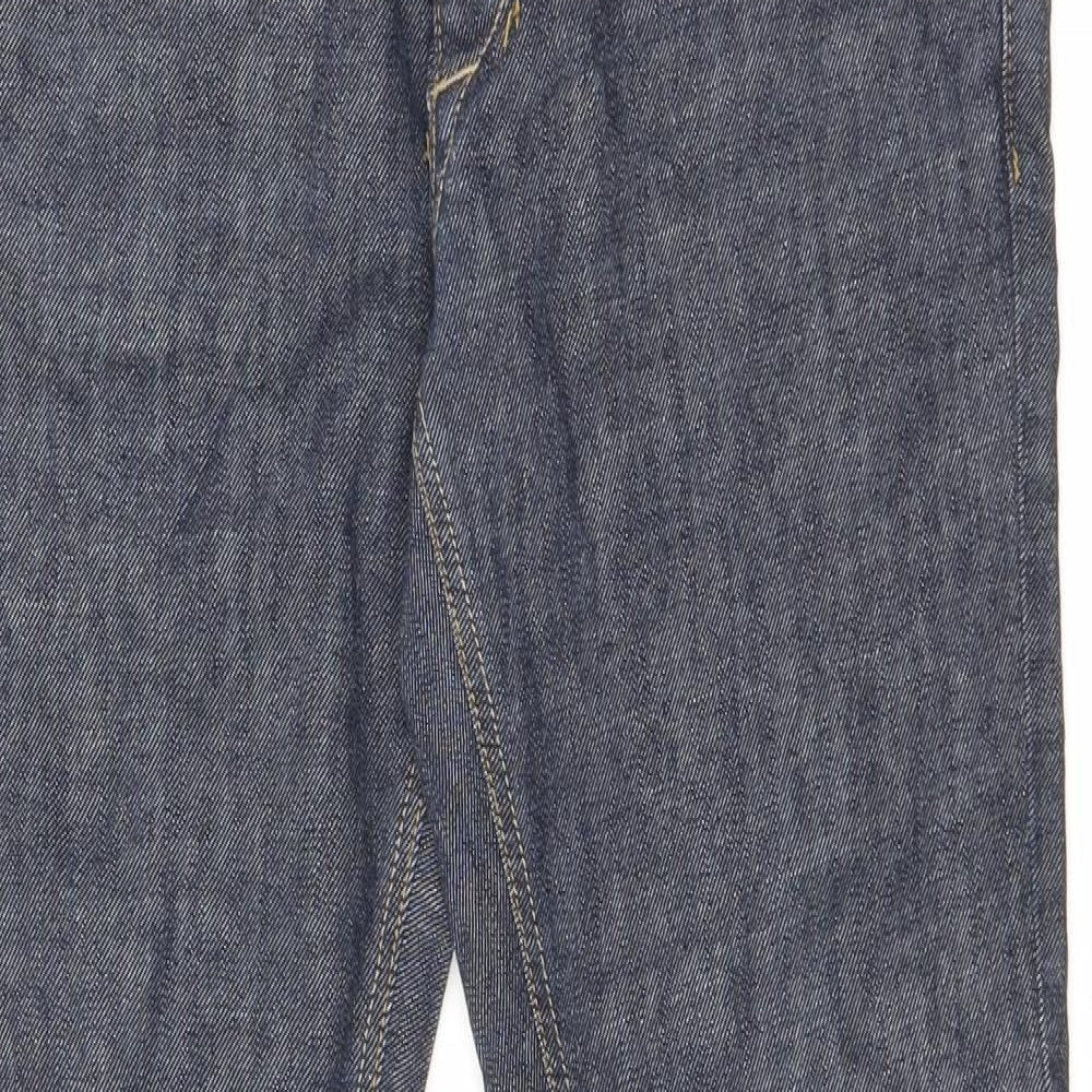 Topshop Womens Blue Cotton Straight Jeans Size 28 in L30 in Regular Zip
