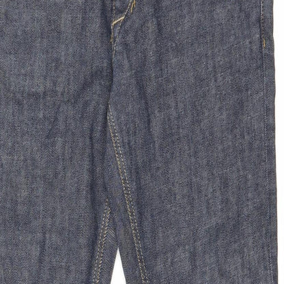 Topshop Womens Blue Cotton Straight Jeans Size 28 in L30 in Regular Zip