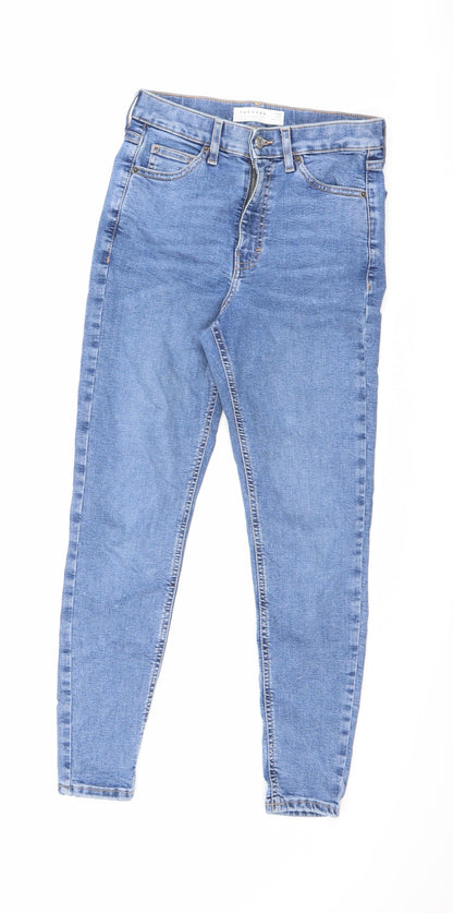 Topshop Womens Blue Cotton Skinny Jeans Size 26 in L30 in Regular Zip