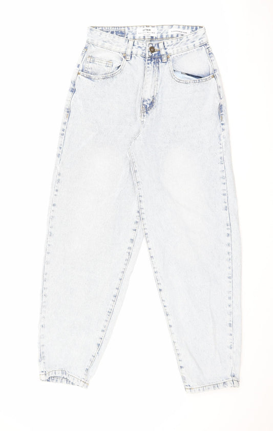 Cotton On Womens Blue Cotton Boyfriend Jeans Size 6 L28 in Regular Zip