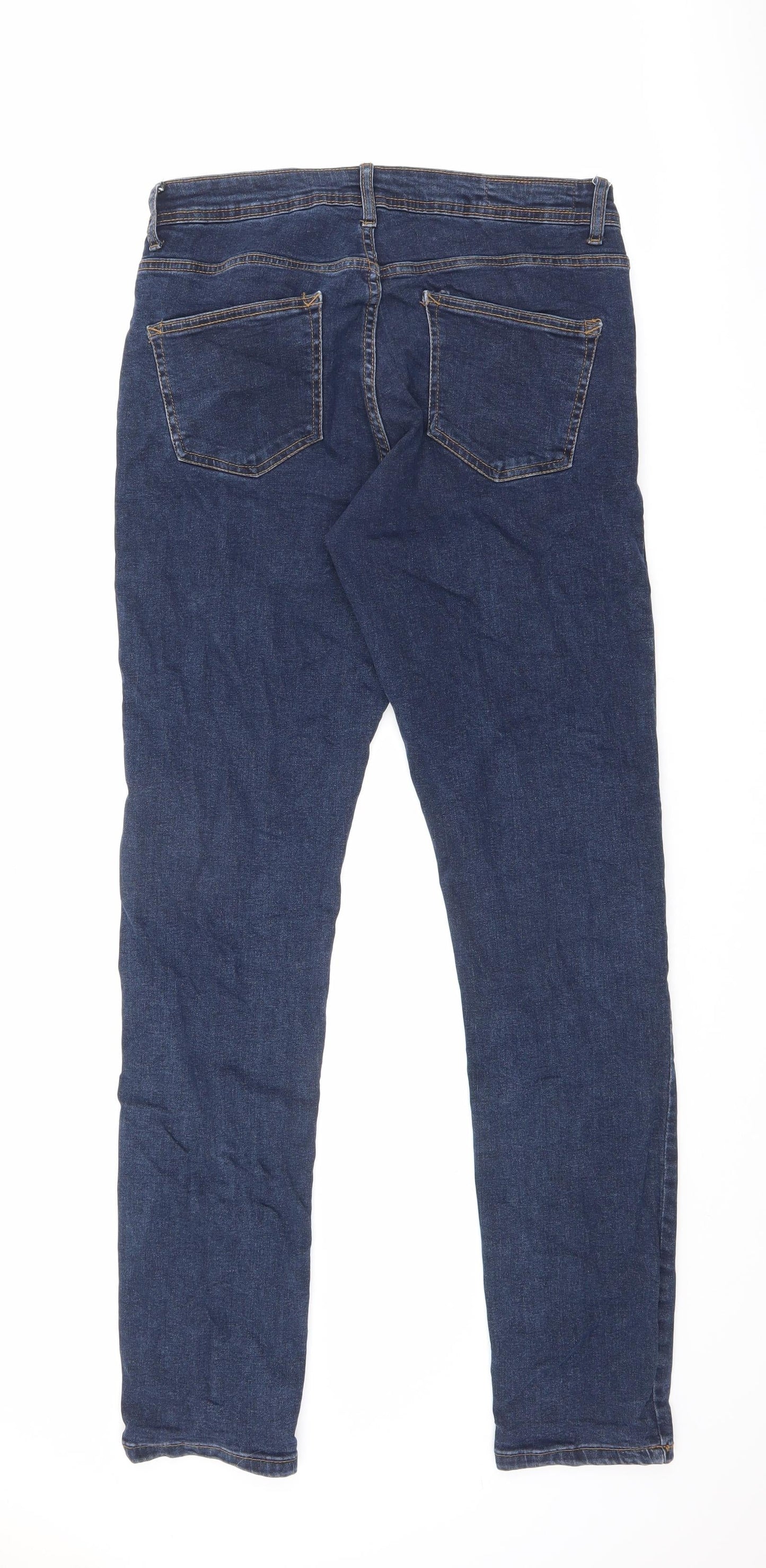 Denim & Co. Mens Blue Cotton Skinny Jeans Size 32 in L34 in Slim Button