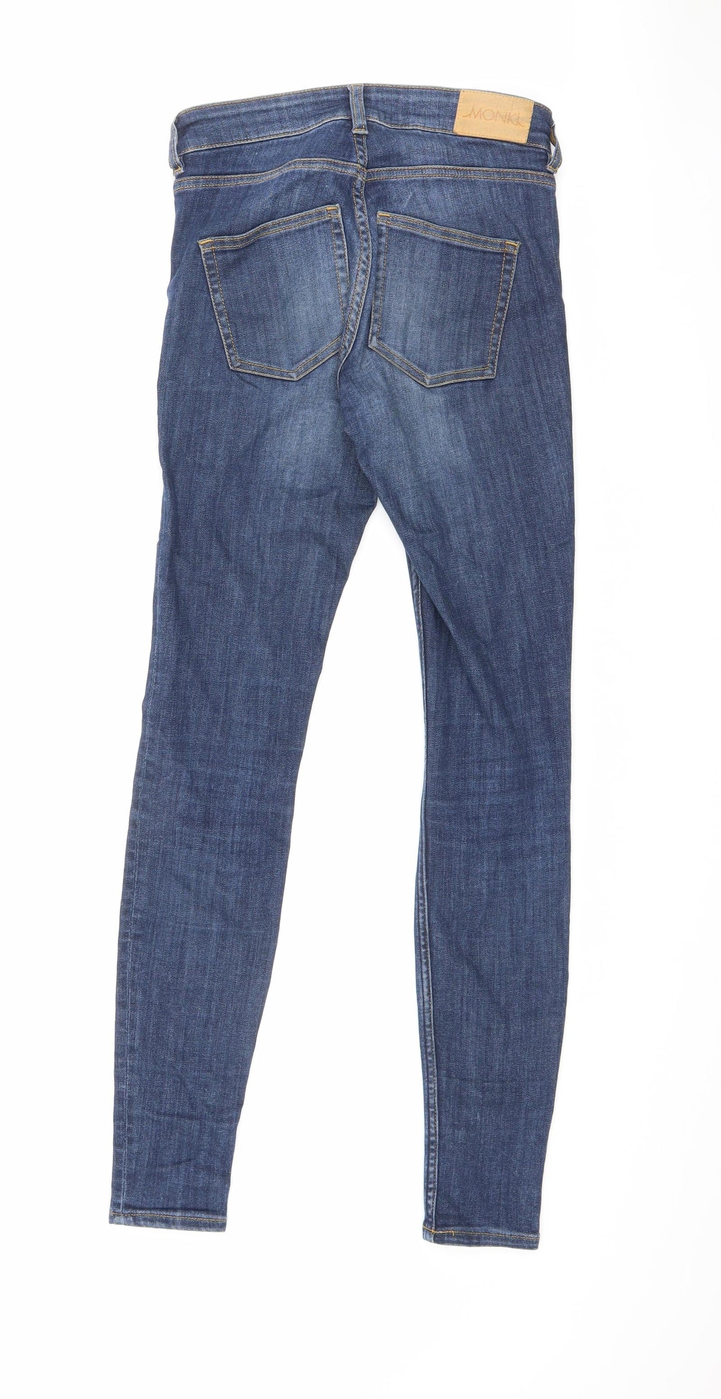 Monki Womens Blue Cotton Skinny Jeans Size 26 in L35.5 in Regular Zip