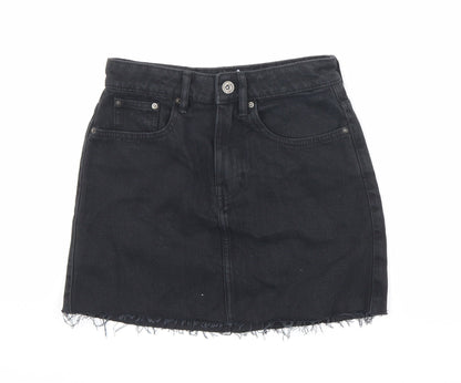 Womens UK Size XS Zara A-Line Denim Skirt
