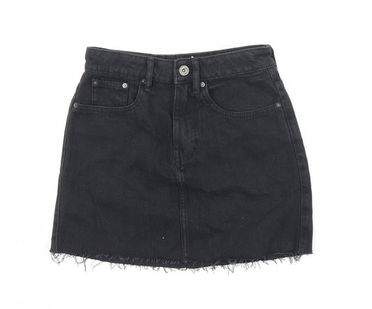 Womens UK Size XS Zara A-Line Denim Skirt