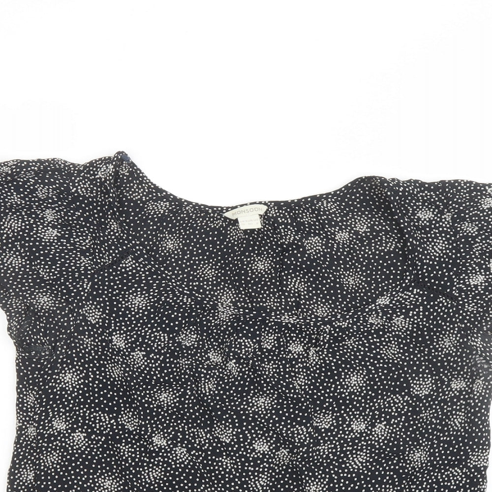 Womens UK Size 12 Monsoon Black Basic Blouse