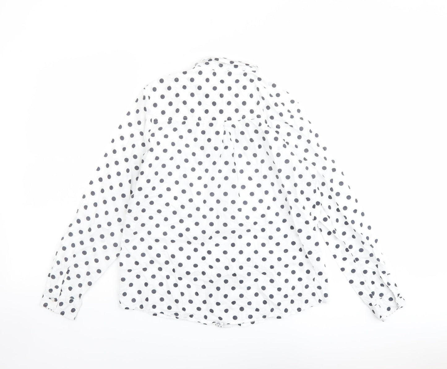 Womens UK Size 12 Classic White Basic Button-Up