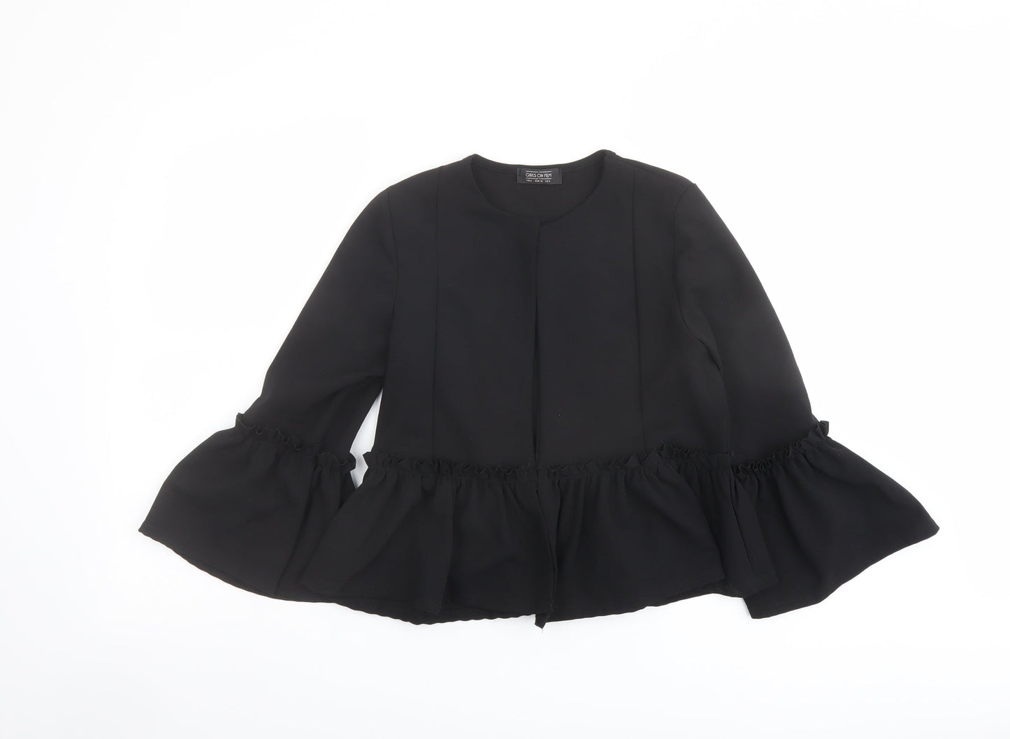 Girls On Film Womens Black Jacket Size 8 - Open