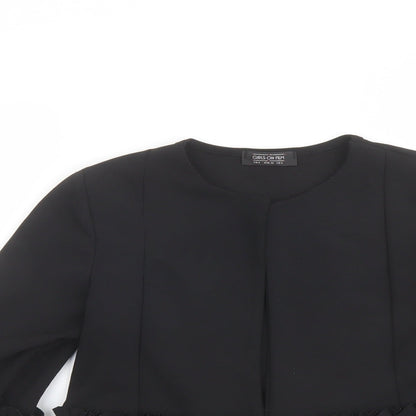 Girls On Film Womens Black Jacket Size 8 - Open