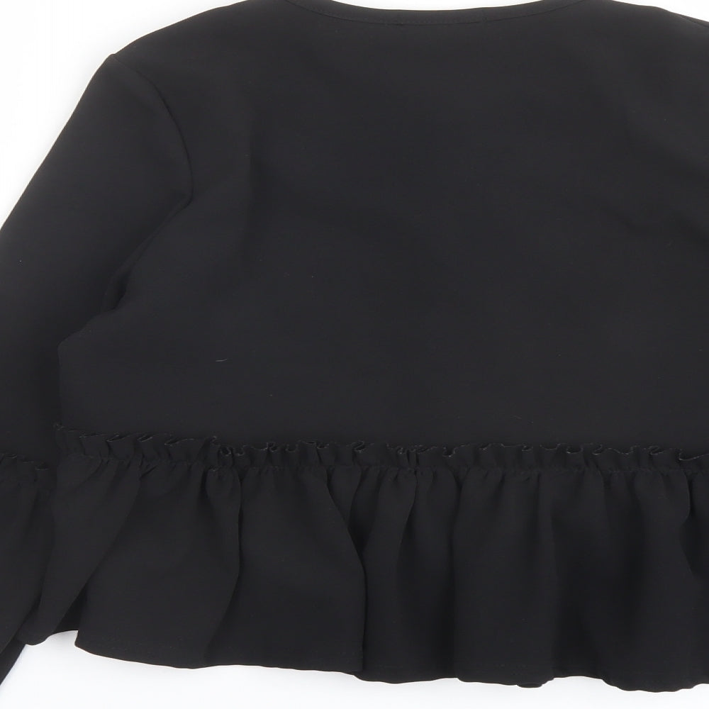 Girls On Film Womens Black Jacket Size 8 - Open