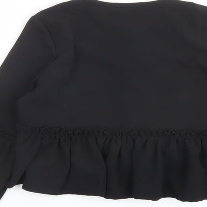 Girls On Film Womens Black Jacket Size 8 - Open