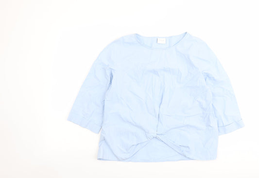Womens UK Size L VILA Blue Basic Blouse