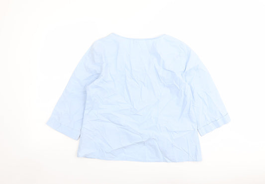 Womens UK Size L VILA Blue Basic Blouse