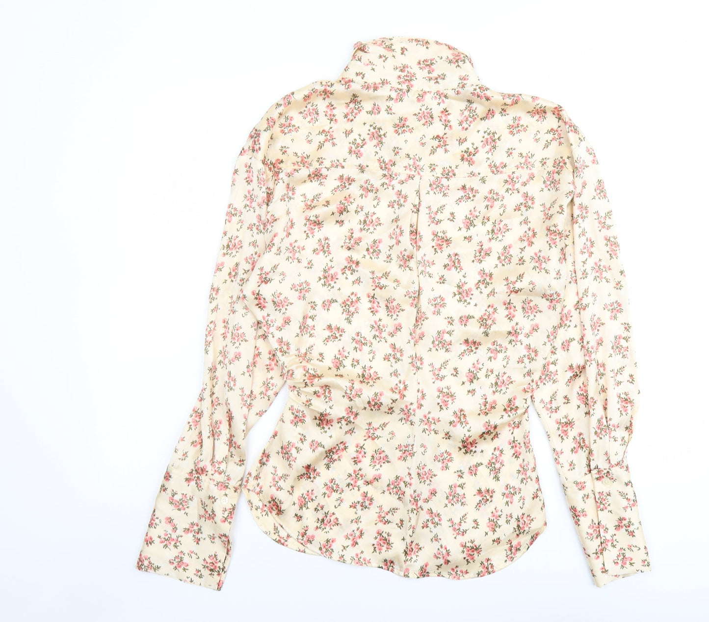 Womens UK Size XS Zara Pink Basic Button-Up