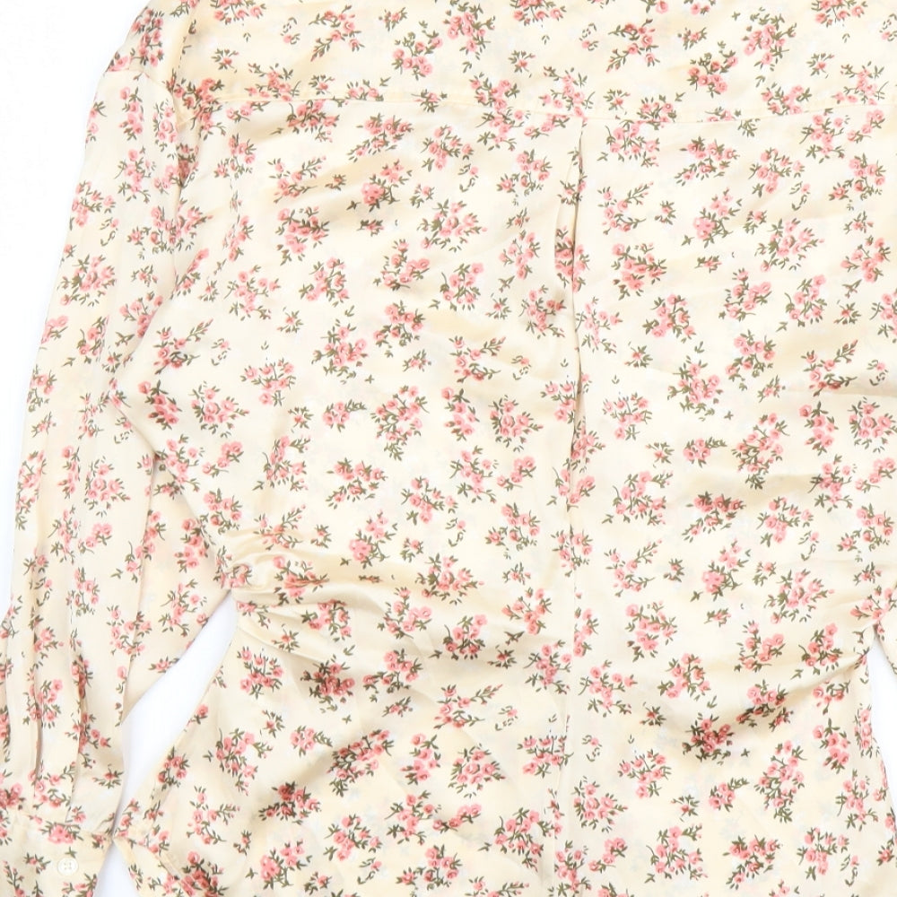 Womens UK Size XS Zara Pink Basic Button-Up