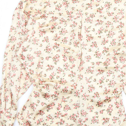 Womens UK Size XS Zara Pink Basic Button-Up