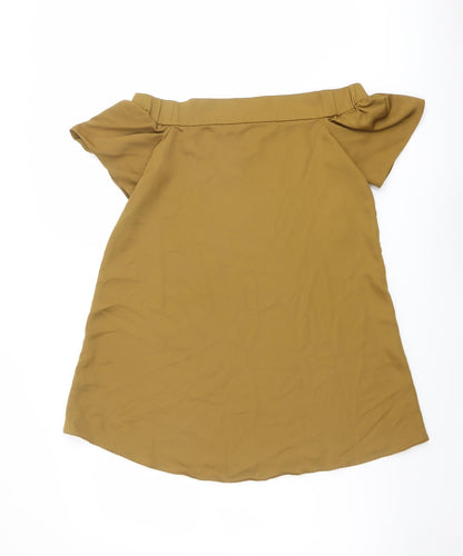 Womens UK Size 10 New Look Brown Basic Blouse