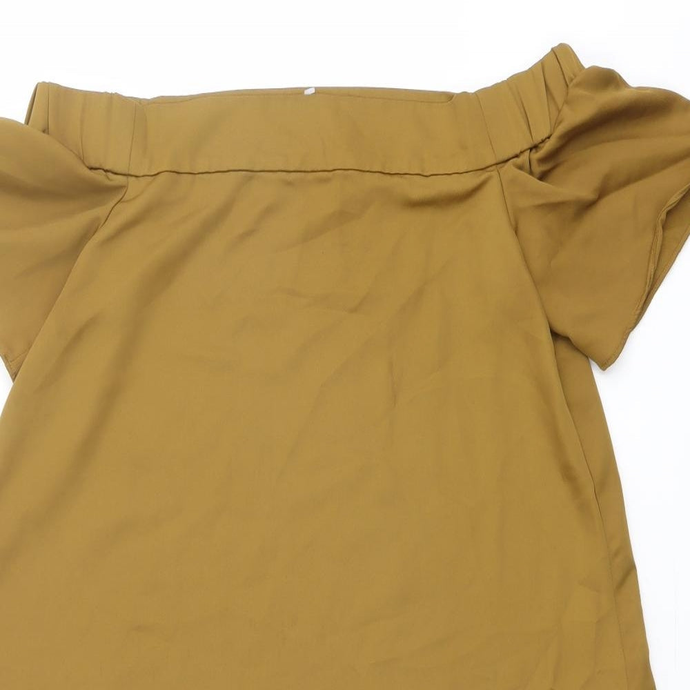 Womens UK Size 10 New Look Brown Basic Blouse