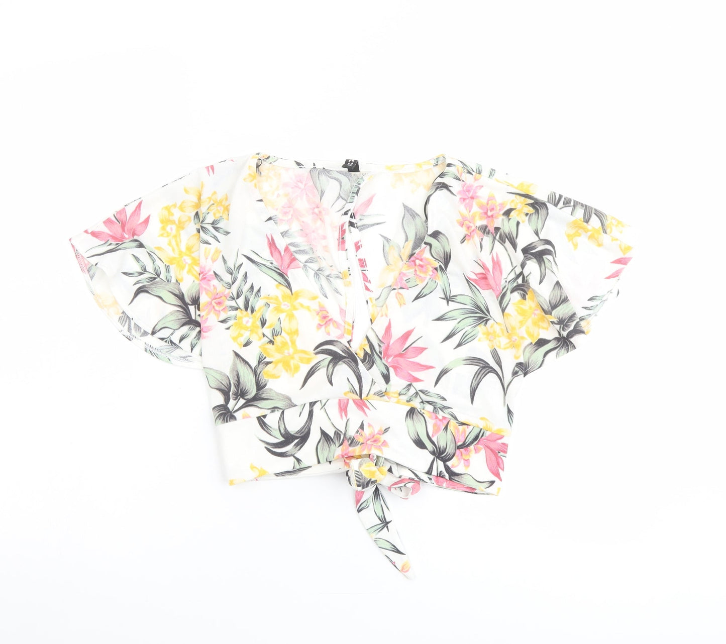 Womens UK Size S H&M White Cropped Blouse