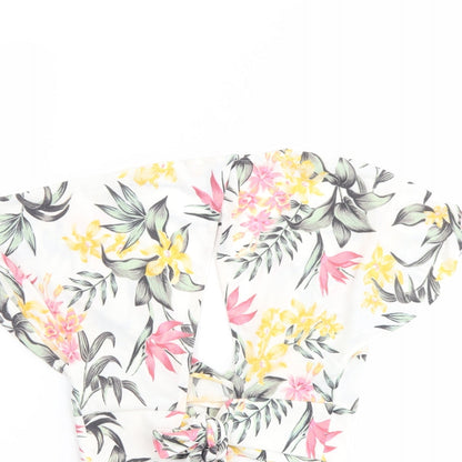 Womens UK Size S H&M White Cropped Blouse