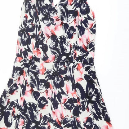 Sugarhill Womens Multicoloured Floral Polyester Trapeze & Swing Size 12 V-Neck Pullover