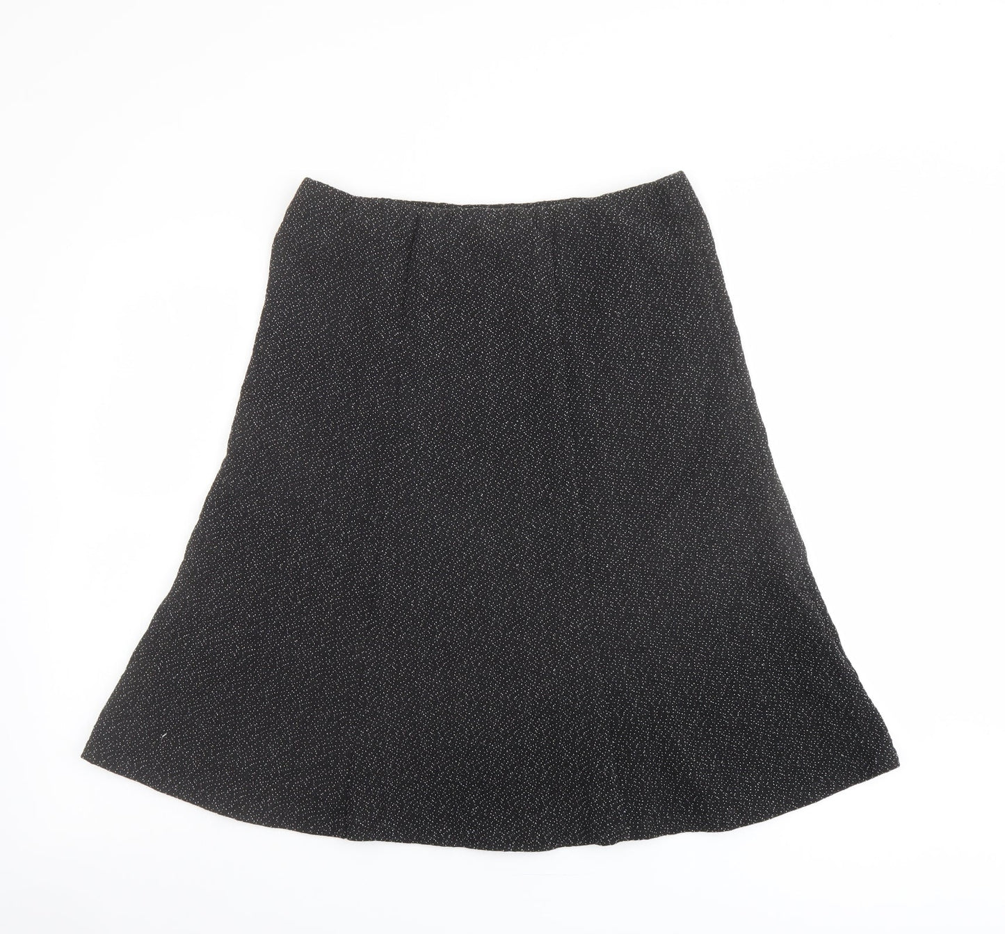 Bonmarché Womens Black Geometric Polyester A-Line Skirt Size 12 - Speckled Pattern