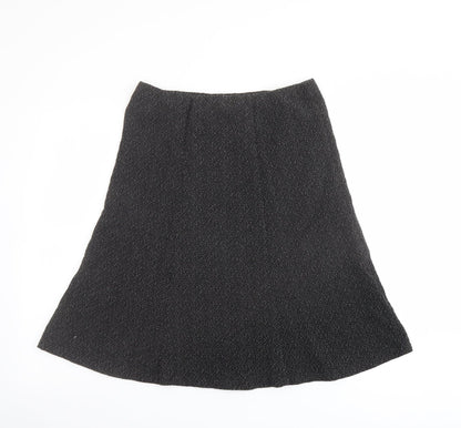 Bonmarché Womens Black Geometric Polyester A-Line Skirt Size 12 - Speckled Pattern