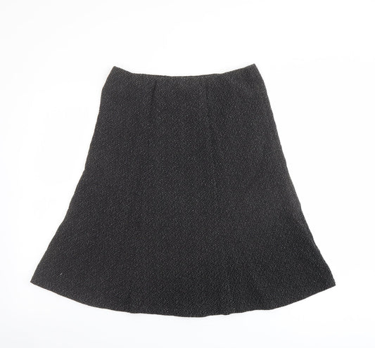 Bonmarché Womens Black Geometric Polyester A-Line Skirt Size 12 - Speckled Pattern