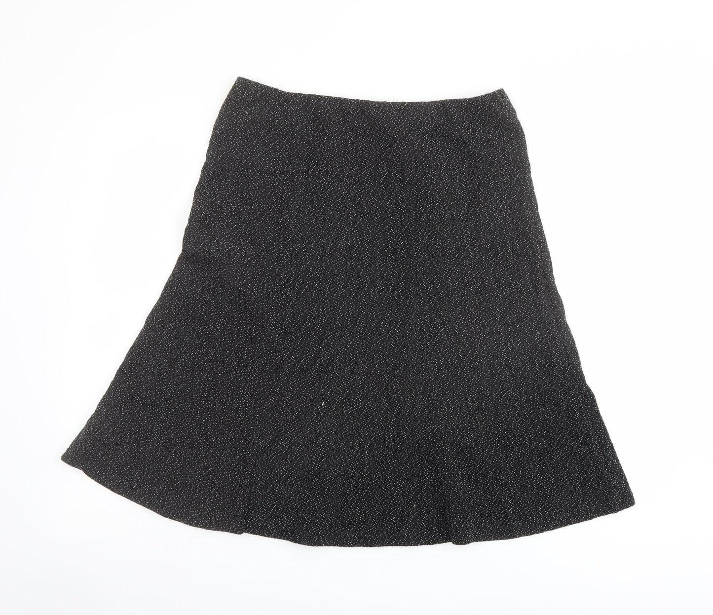 Bonmarché Womens Black Geometric Polyester A-Line Skirt Size 12 - Speckled Pattern