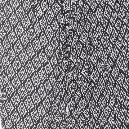 Monsoon Womens Black Geometric Viscose Harem Trousers Size 32 in L27 in Regular