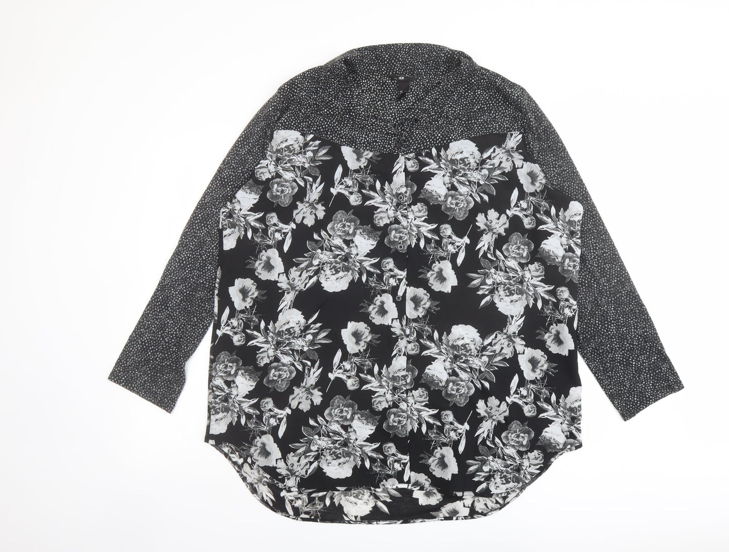 Womens UK Size L H&M Black Basic Blouse