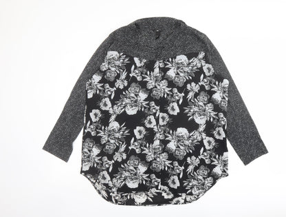Womens UK Size L H&M Black Basic Blouse