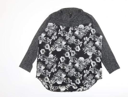 Womens UK Size L H&M Black Basic Blouse