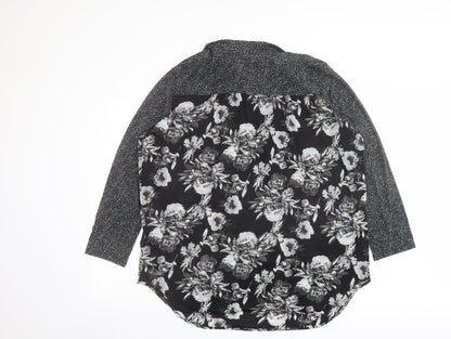 Womens UK Size L H&M Black Basic Blouse