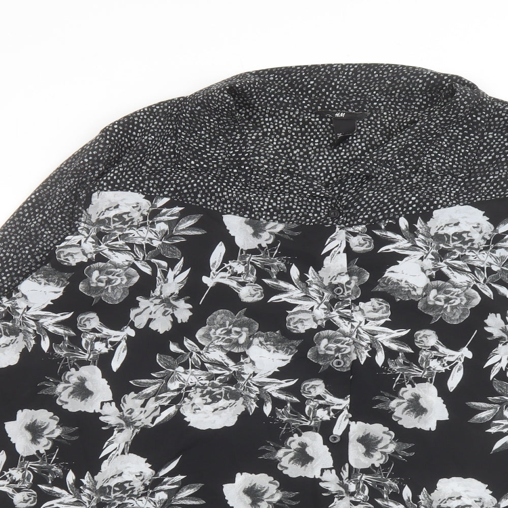 Womens UK Size L H&M Black Basic Blouse