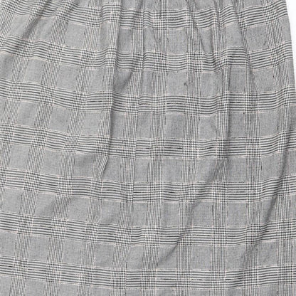 Marks and Spencer Womens Grey Plaid Polyester A-Line Skirt Size 16