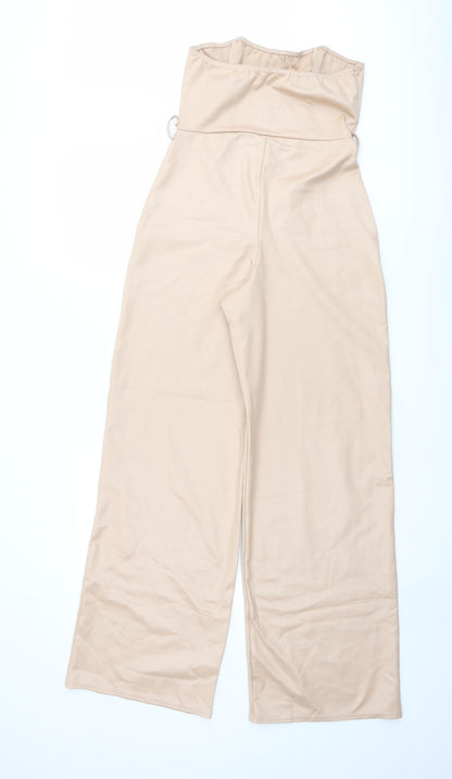 Boohoo Womens Pink Polyester Jumpsuit One-Piece Size 8 Pullover