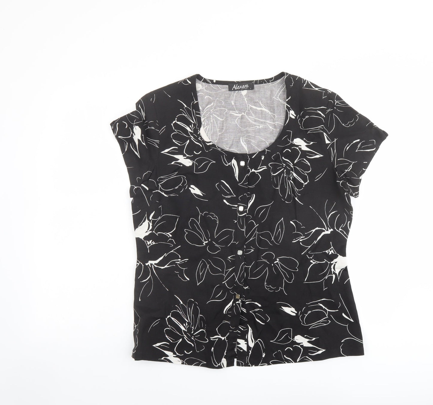Womens UK Size L Alexara Black Basic T-Shirt