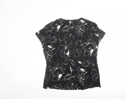 Womens UK Size L Alexara Black Basic T-Shirt