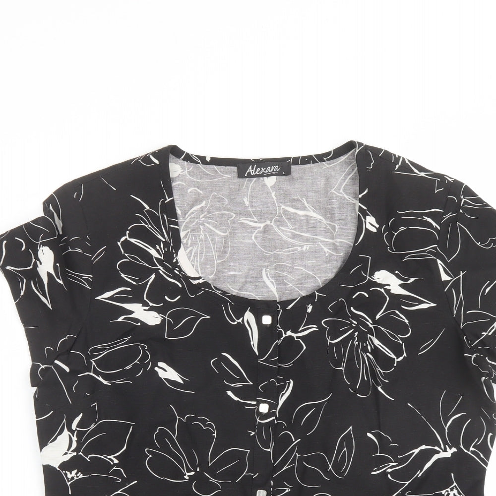 Womens UK Size L Alexara Black Basic T-Shirt