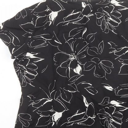 Womens UK Size L Alexara Black Basic T-Shirt