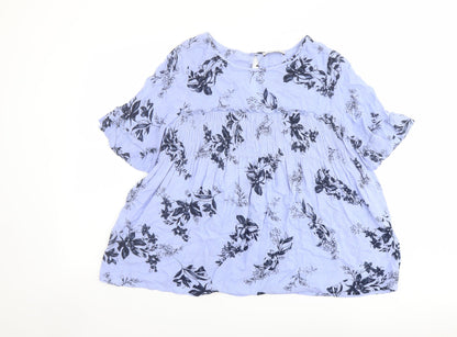 Womens UK Size 8 Per Una Blue Basic Blouse