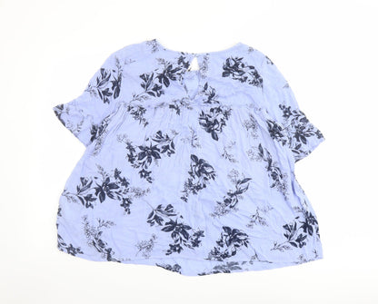 Womens UK Size 8 Per Una Blue Basic Blouse