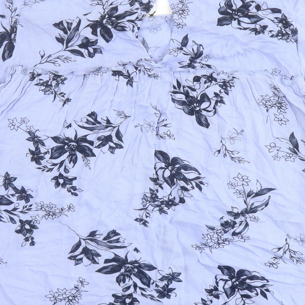 Womens UK Size 8 Per Una Blue Basic Blouse